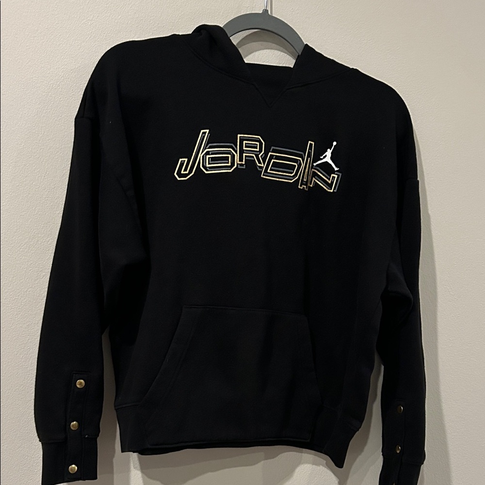 Jordan Black Hoodie with Gold Logo - Youth XL (155-159cm)